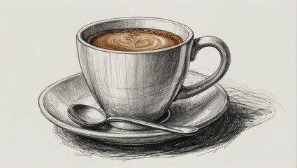 sketch drawing cup of coffee