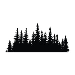 Obraz premium Pine tree silhouette vector illustration