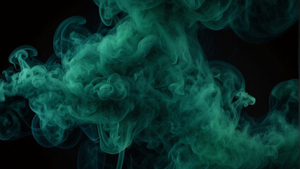 thick green smoke on a dark background