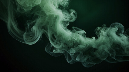 Fototapeta premium thick green smoke on a dark background