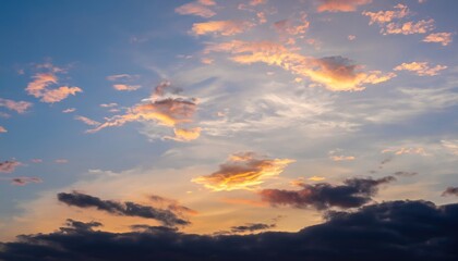 Naklejka na ściany i meble Sky and clouds In the sunset time