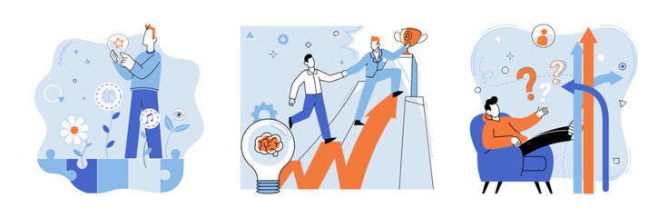 Motivation vector illustration. Achieving victory in ones endeavors is ultimate reward for sustained motivation and hard work Winning is not just about end result but also personal growth