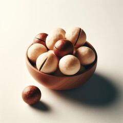 macadamia nut on white