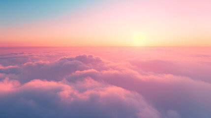 Dreamy cloudscape in soft calm pastel colors