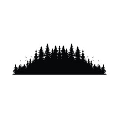 Pine tree silhouette vector illustration