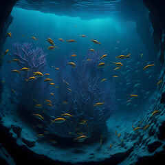 Fototapeta na wymiar Colorful Fish Floating in Tropical Waters