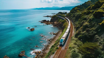 Foto op Canvas 海沿いを走る鉄道 © Rossi0917