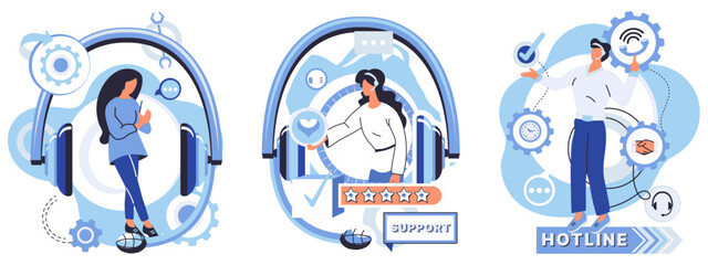 Support center vector illustration. Professional helpdesk services streamline our support center, fostering efficient communication Feedback from clients reflects effectiveness our support centers