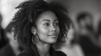 Portrait of beautiful african american woman with afro hairstyle