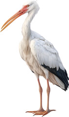 White Stork , Close-up colored-pencil sketch of a White Stork, Ciconia ciconia.