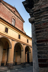 Urbania, Pesaro and Urbino district, Marche, Italy, facade of San Francesco church
