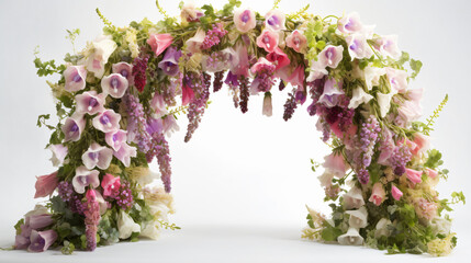 garden arch adorned with Foxglove blossoms