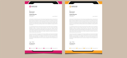 Simple unique clean minimal creative modern corporate professional abstract company elegant business style letterhead design template.