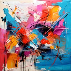Colorful Abstract Painting Wall Art Style Illustration