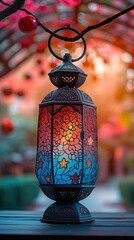  Illuminated Lanterns Against a Serene Background