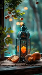  Illuminated Lanterns Against a Serene Background