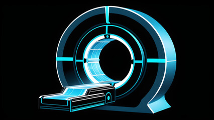 CT scan icon vector clipart on a black background. with black copy space.