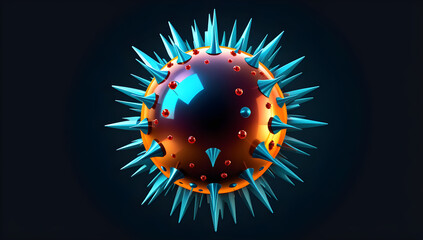 coronavirus icon vector clipart isolated. 3d rendered illustration of a virus - obrazy, fototapety, plakaty