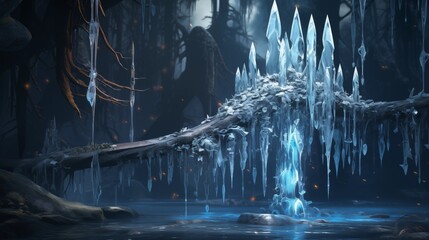 Frozen Time Forest Waterfall