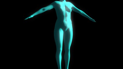 woman morphing from fat to slim. 3d