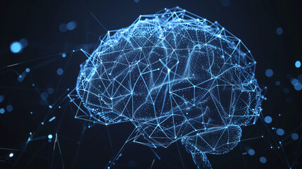 Digital human brain on black background