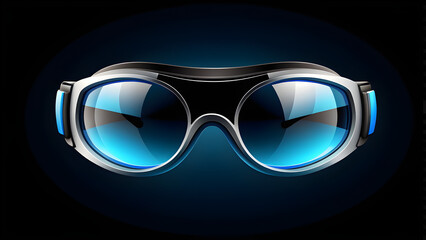 eye protection goggles on a black background. with black copy space.