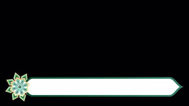 Islamic lower third animation with alpha channel and green screen background. Suitable for headline broadcasting, advertising, or news