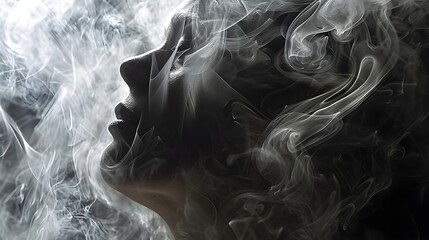 "Smoke Vanishing: Person Dissolving into Swirl, Ultra Realistic 8K - Digital Camera Zoom Lens Capture"