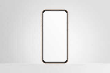 Smart phone LCD monitor personal computer isolated app template. Blank telephone screen mockup frame display to showcase website design project or application.
