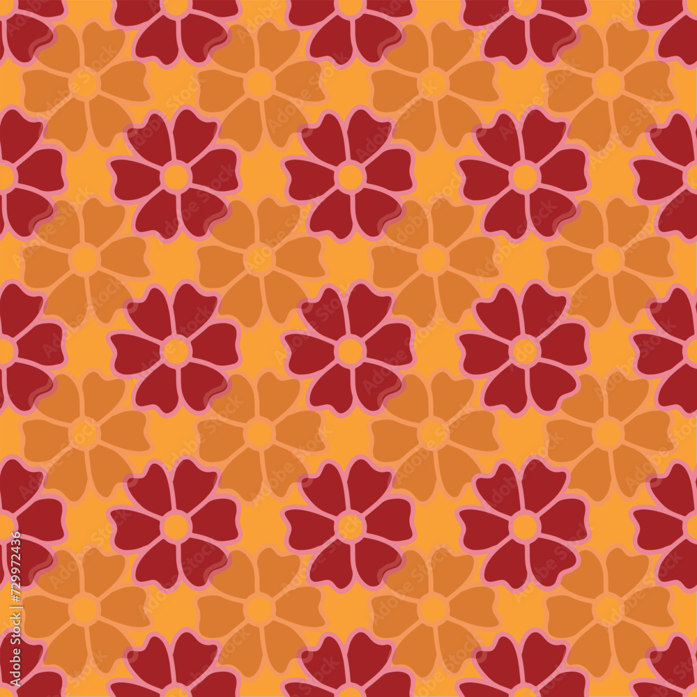 Poster seamless repeat pattern print with flowers