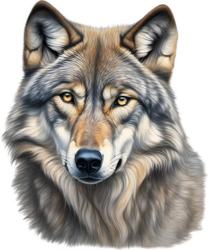 Gray Wolf, colored-pencil sketch of Gray Wolf.