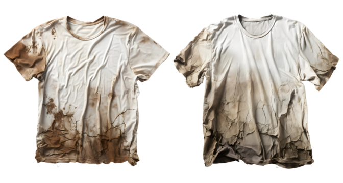 Vintage Dirty White Shirt, Stained, Torn, and Worn