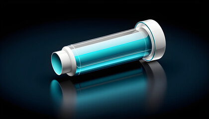 3d inhaler isolated on a black background. with black copy space
 - obrazy, fototapety, plakaty