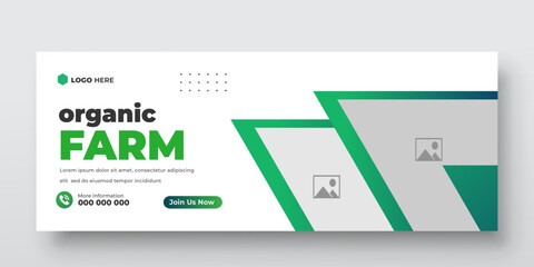 Agriculture farming service cover and  social media post lawn gardening colorful bundle template 