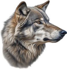 Fototapeta premium Gray Wolf, colored-pencil sketch of Gray Wolf.