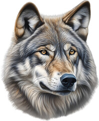 Obraz premium Gray Wolf, colored-pencil sketch of Gray Wolf.