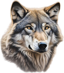 Gray Wolf, colored-pencil sketch of Gray Wolf.