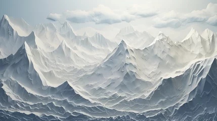 Foto op Canvas panoramic view of mountains with white snow in winter from Lussa Misty mountain landscape © Nouman Ashraf