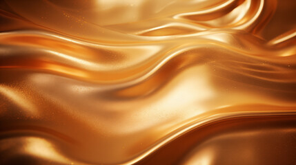 Fototapeta premium Flowing orange fabric silky metal pattern. Sophisticated metallic texture abstract background design. Ripples textile. Luxurious premium aesthetic backdrop textured wallpaper patterned