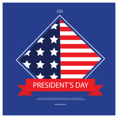 Vector illustration USA President's Day editable post banner template