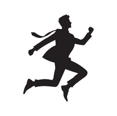 BUSINESS MAN JUMPING POSE VECTOR