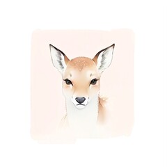 Baby deer watercolor portrait