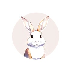 Obraz premium Cute bunny portrait watercolor