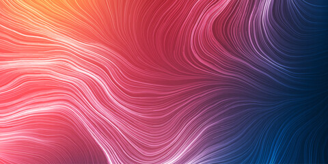 White Moving, Flowing Stream of Particles in Curving, Wavy Lines - Digitally Generated Futuristic Abstract 3D Geometric Colorful Background Design, Landing Page Template in Editable Vector Format