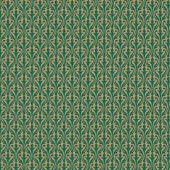 Golden Pattern Green Background
