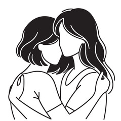 Two Women Hugging Female Friendship