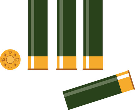 Shotgun Shells Isolated Icon in Flat Style. Vector Illustration.