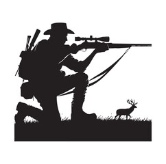 Hunting Man Silhouette vector silhouette - obrazy, fototapety, plakaty