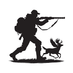 Hunting Man Silhouette vector silhouette