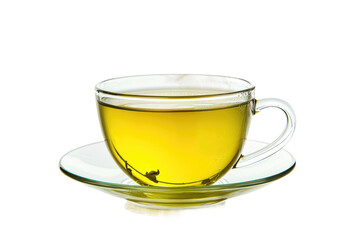 Steaming Cup of Green Tea Isolated on Transparent Background